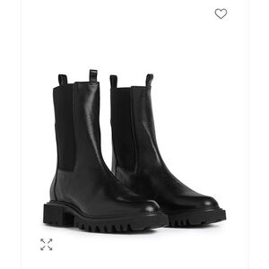 All Saints Hallie Black Leather Women's Boots